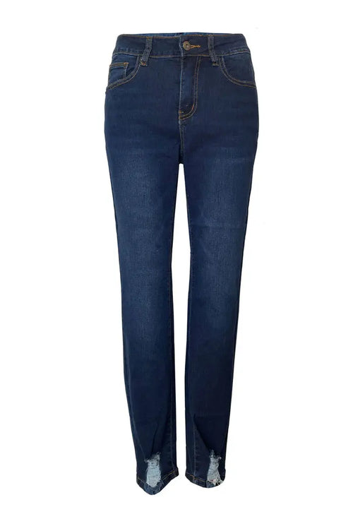 Ethyl The Basic Denim Jean With Bottom Distress -