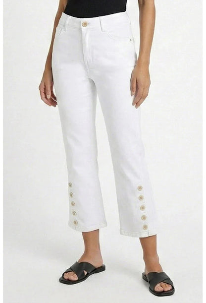 Ethyl Capri Button Crop - Quazar