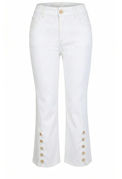 Ethyl Capri Button Crop - Quazar