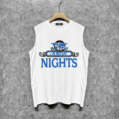 Amiri tank top earth letter printing