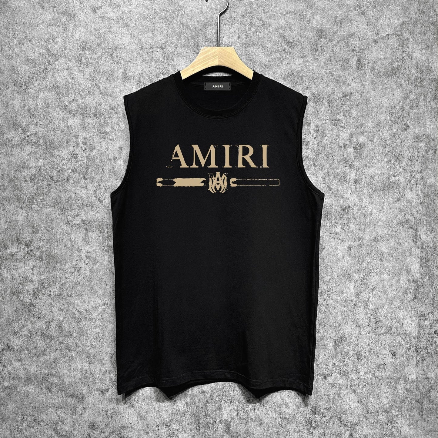 Amiri tank top with damaged letter horizontal stripesprinting