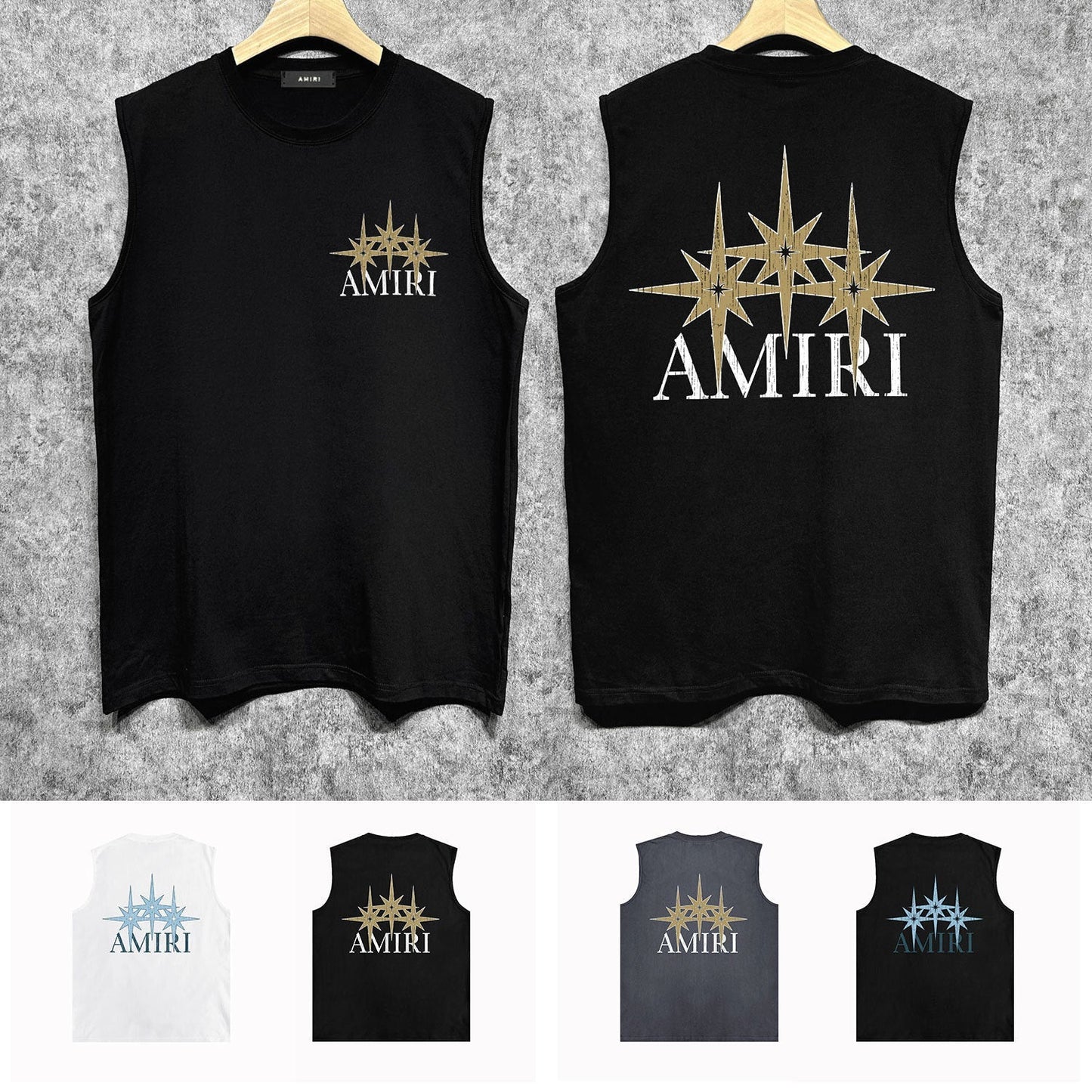 Amiri tank top bone crack star print