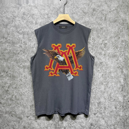 Amiri tank top oil painting flying eagle printing