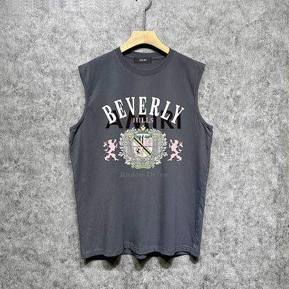 Amiri tank top lion medal printing