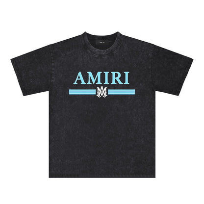 Amiri Washed Distressed T Shirt Printed Trendy Pure Cotton