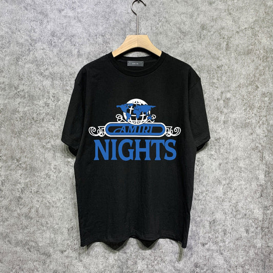 Amiri t shirts earth letter printing short sleeve