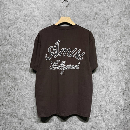 Amiri t shirts letter padded printing short sleeves