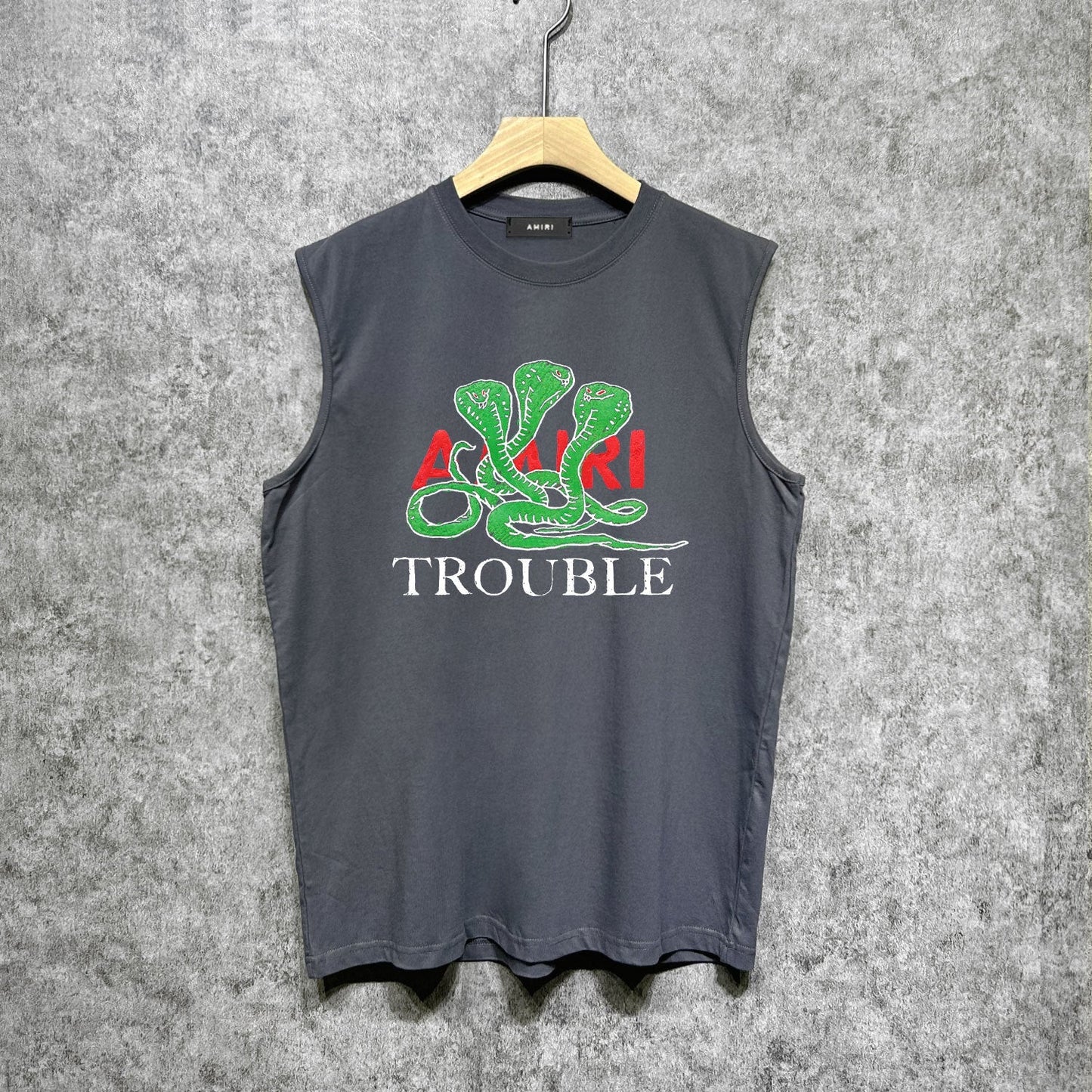 Amiri tank top cartoon colorful snake printing