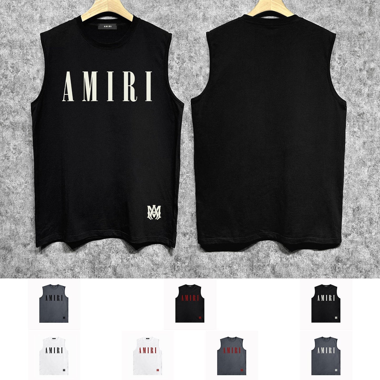 Amiri tank top letter spider printing