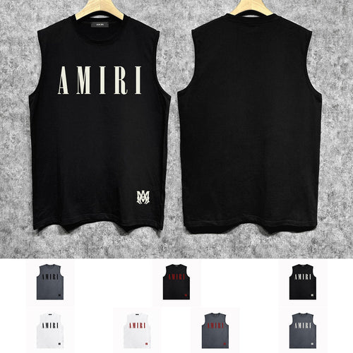 Amiri tank top letter spider printing