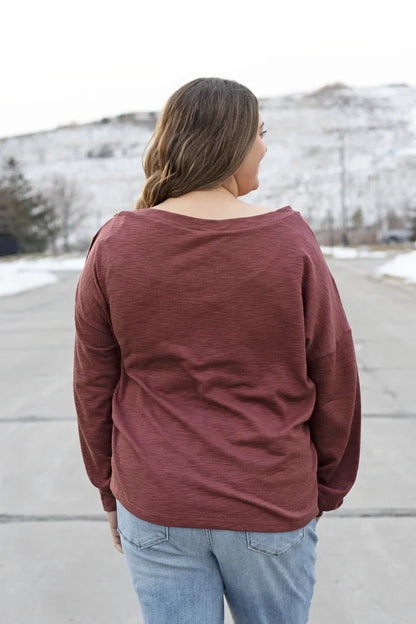 To The Side Women's Relaxed Ribbed Long Sleeve Top