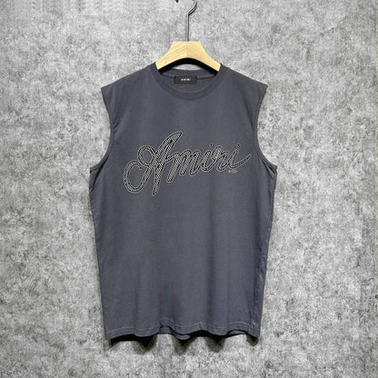 Amiri tank top black and white print