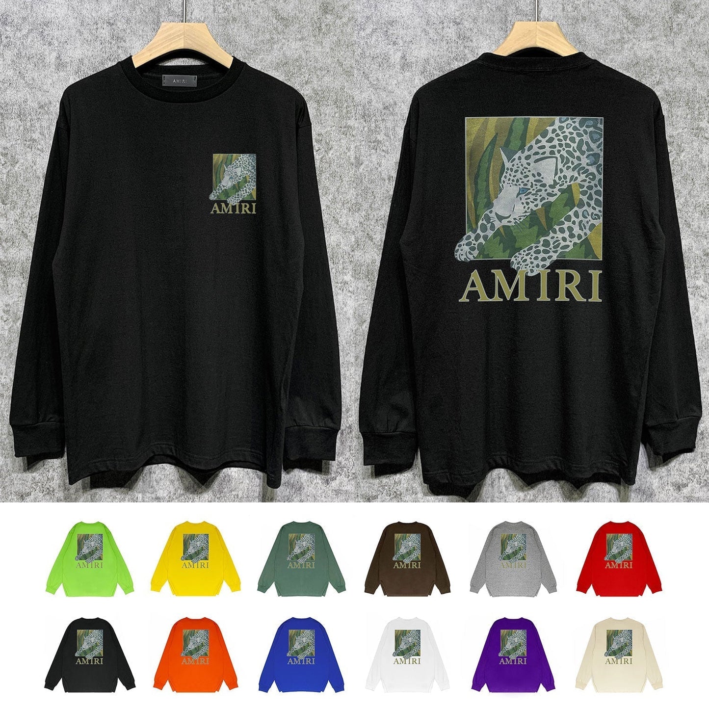 Amiri Long Sleeved Shirt Printed Trendy Pure Cotton