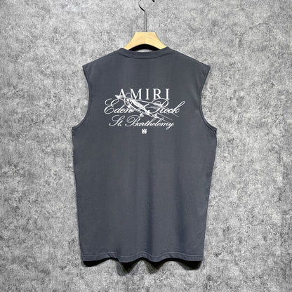 Amiri tank top sketch airplane letterprinting