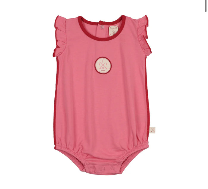 Analogie Boating Crew Girls Romper - Fresh Pink