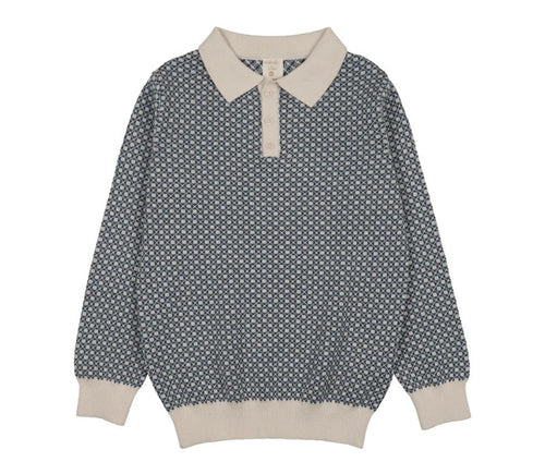 Analogie Dried Blu/Crprt Heirloom Knits Boys Collared Sweater