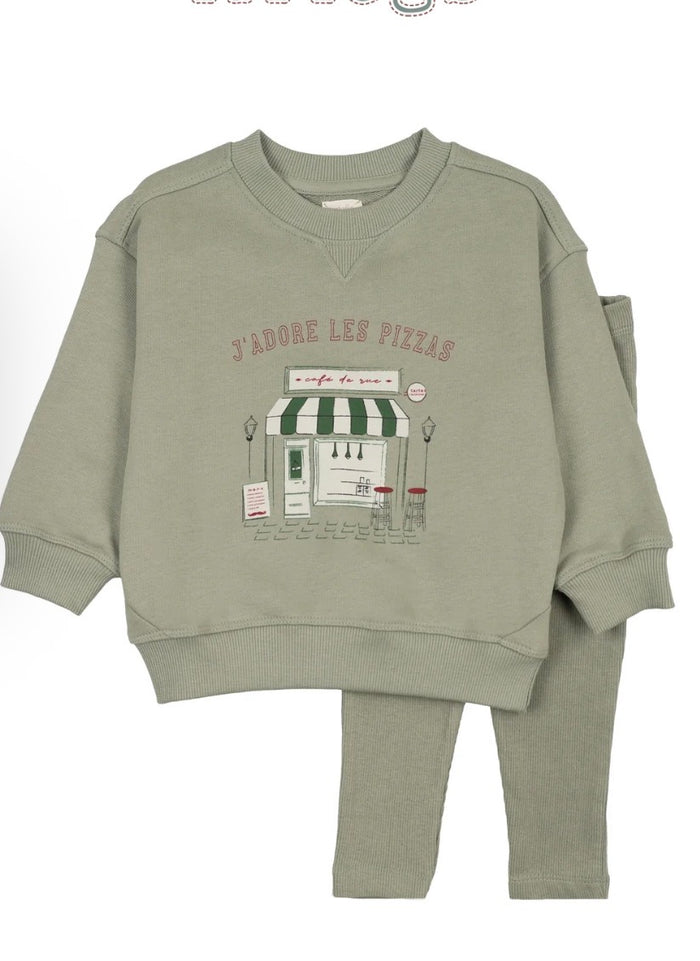 Analogie Dried Rose Cafe Girl Sweatshirt Set