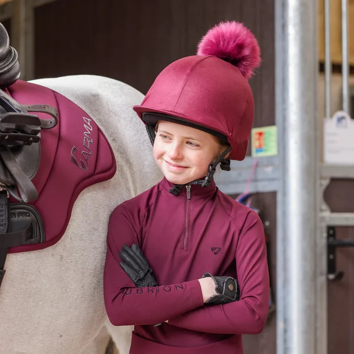 Aubrion Eltar Young Rider Base Layer- Black Cherry