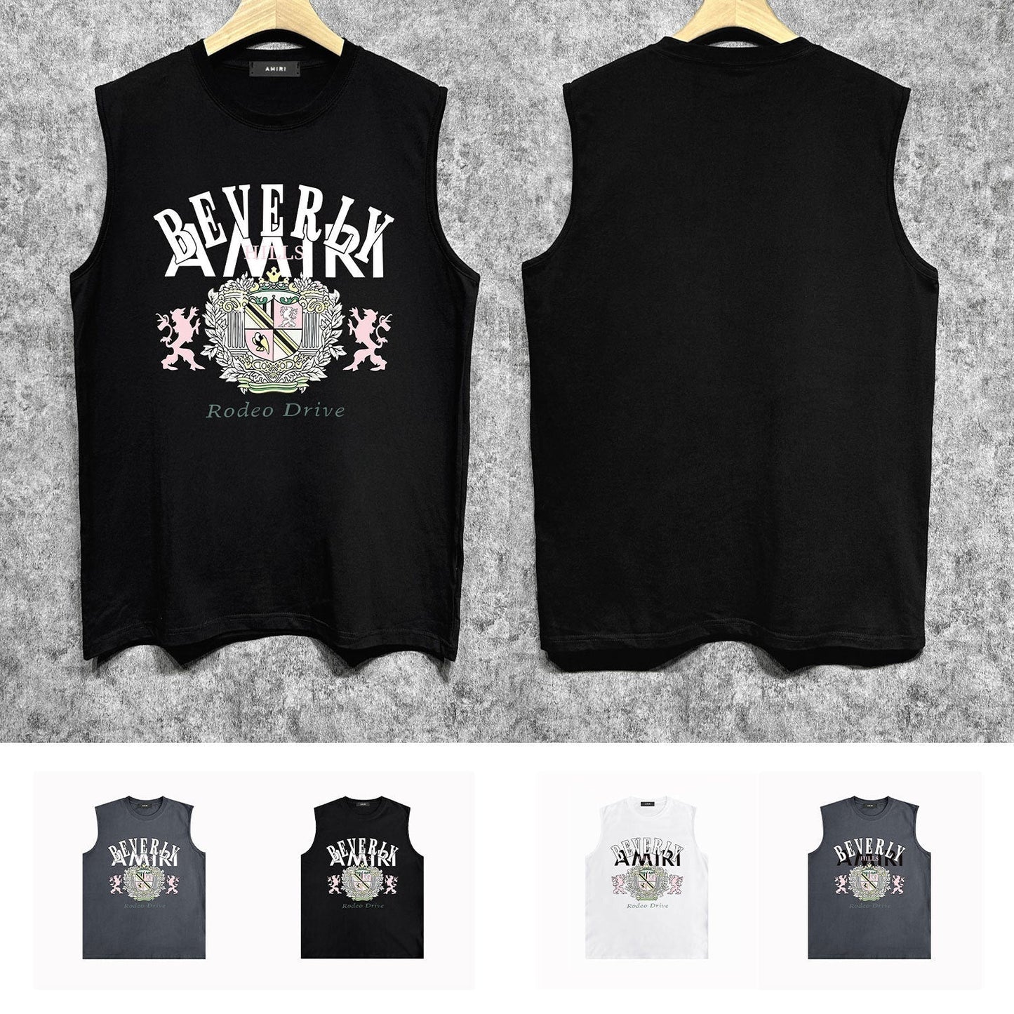 Amiri tank top lion medal printing