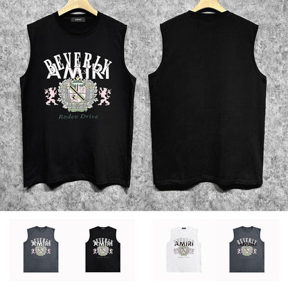 Amiri tank top lion medal printing