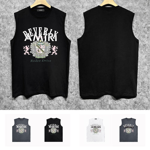 Amiri tank top lion medal printing