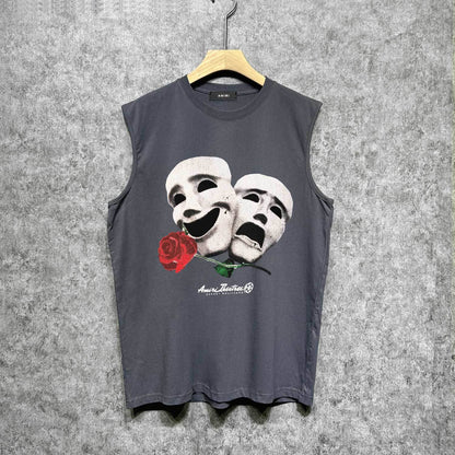 Amiri tank top double-sided rose printing