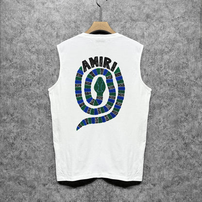Amiri tank top patchwork colorful snake printing
