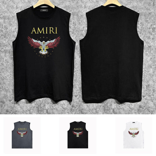 Amiri tank top five-pointed star flying eagle printing