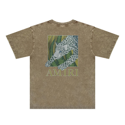 Amiri Washed Distressed T Shirt Printed Trendy Pure Cotton