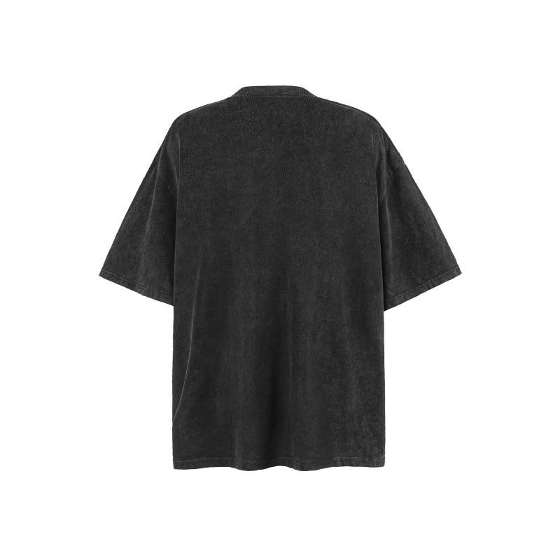 American vintage street T-shirt pure cotton retro men's and women's summer loose half sleeves