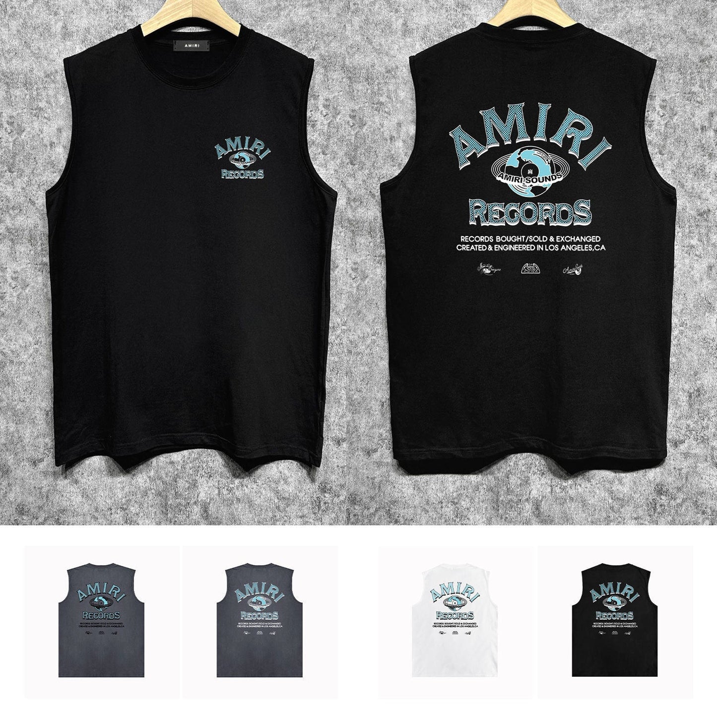 Amiri tank top earth letter printing