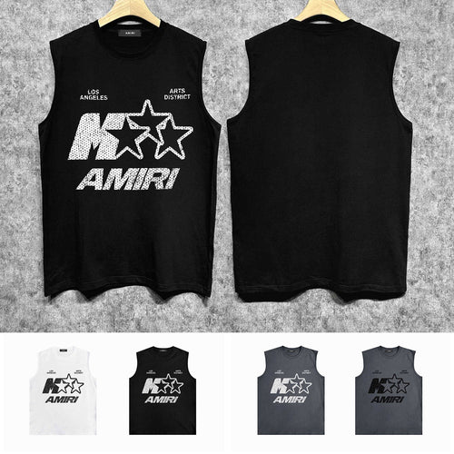 Amiri tank top spotted five-pointed star printing