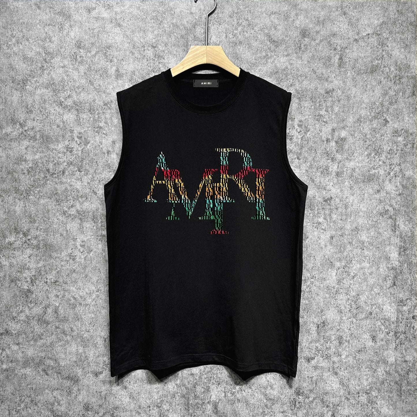 Amiri tank top rainbow letter printing