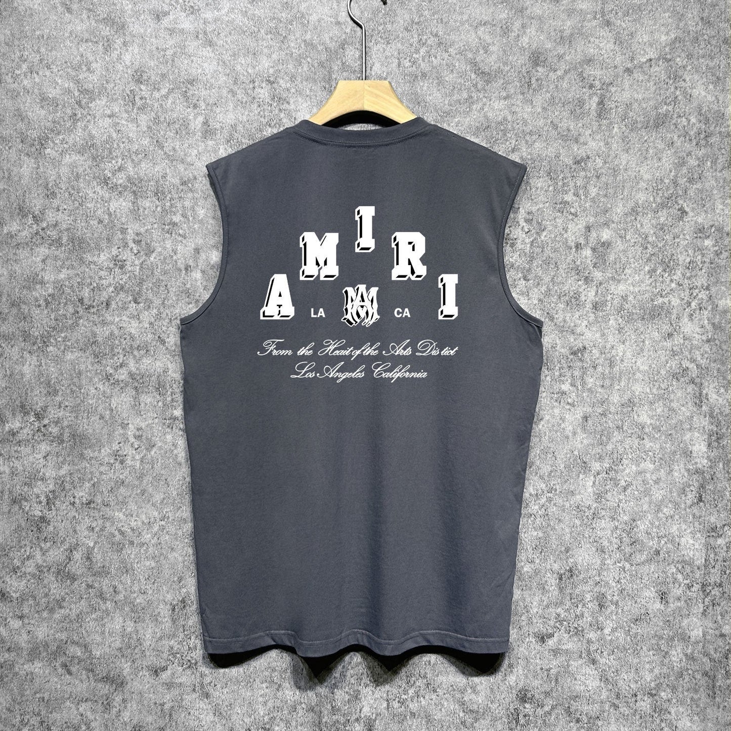 Amiri tank top bone white bone crack letterprinting