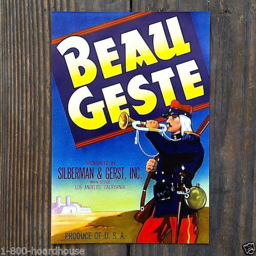 BEAU GESTE Vegetable Box Label 1930s