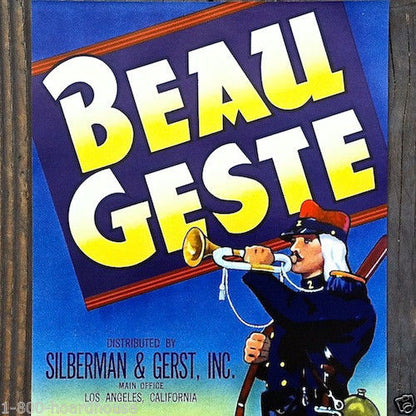 BEAU GESTE Vegetable Box Label 1930s