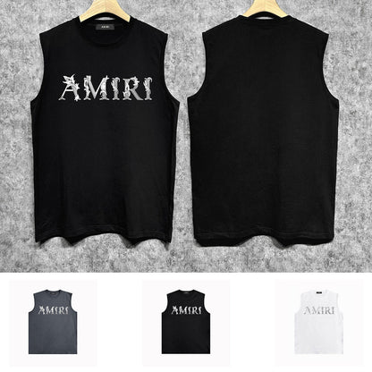 Amiri tank top with vine and man text printing