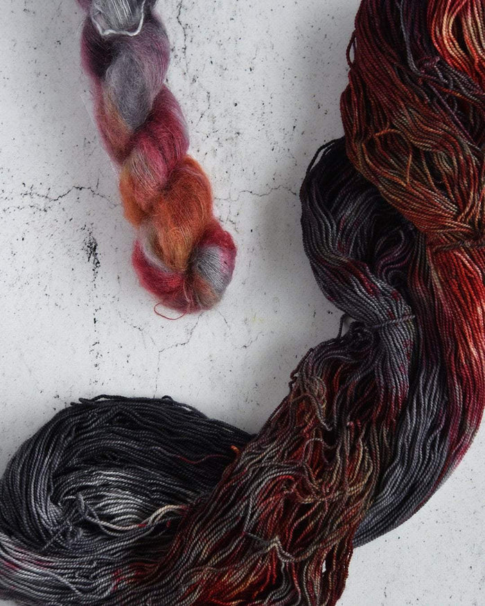 Destination Yarn Knitting Kit Mardi Gras Birds of a Feather Shawl Kit - Mohair and Cashmere