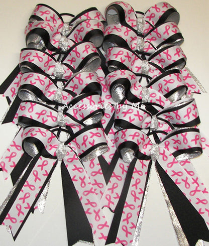 Bulk Lot Breast Cancer Ponytail Bow