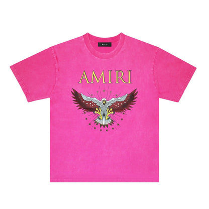 Amiri Washed Distressed T Shirt Printed Trendy Pure Cotton