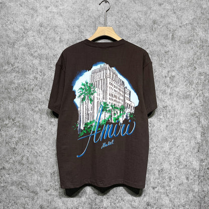 Amiri t shirts city forest printing short sleeve