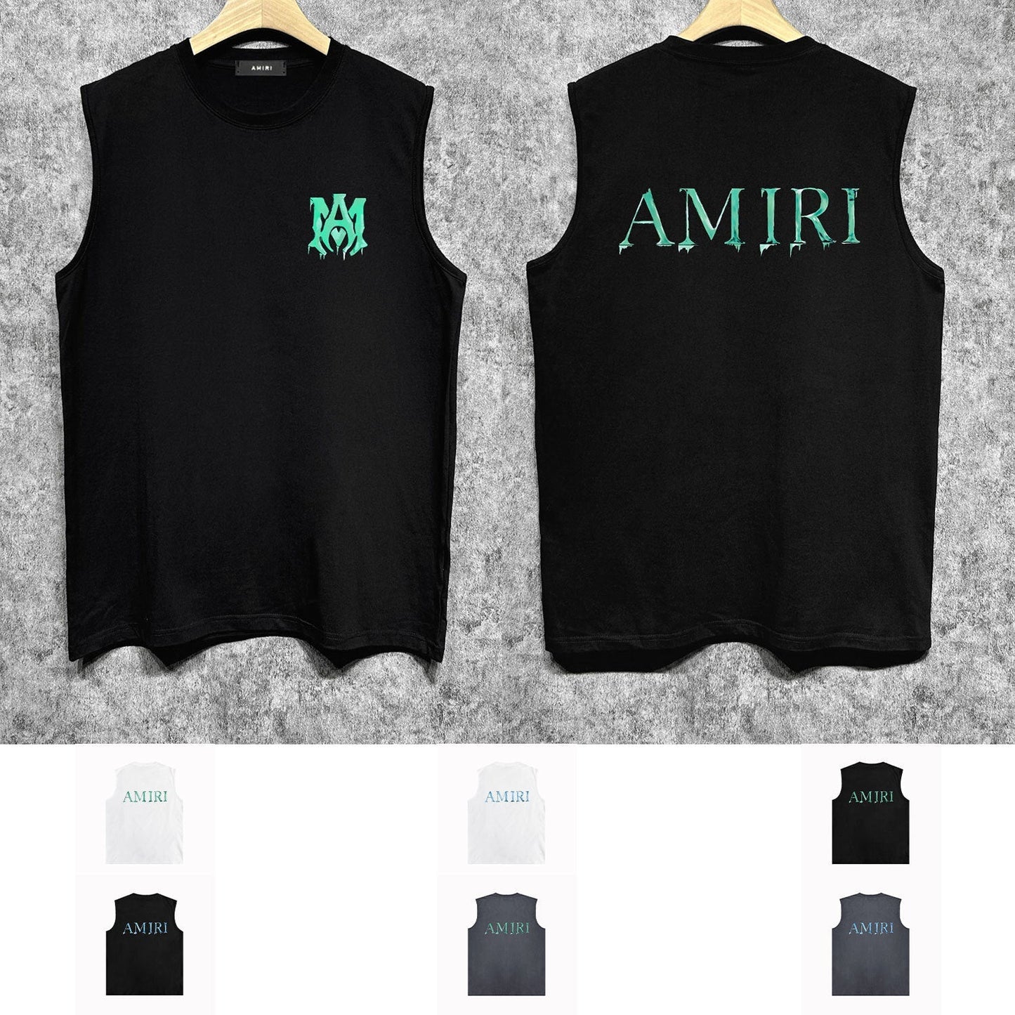 Amiri tank top splash paint simple letterprinting