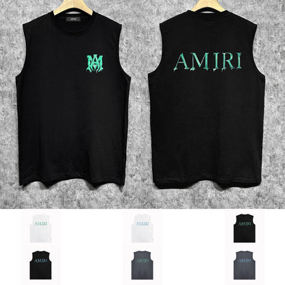 Amiri tank top splash paint simple letterprinting