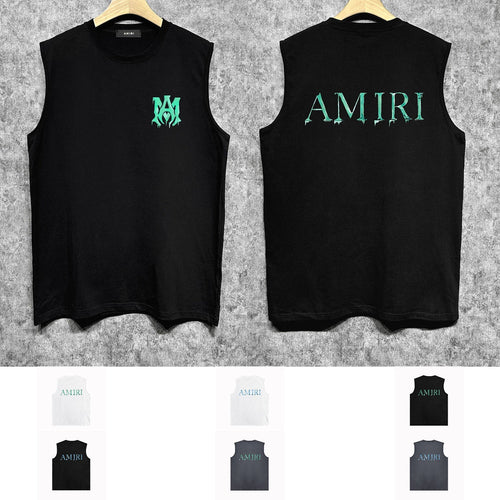 Amiri tank top splash paint simple letterprinting