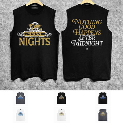 Amiri tank top earth letter printing