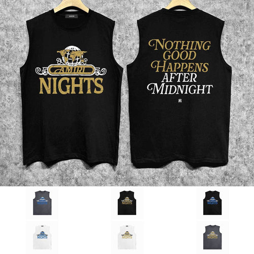 Amiri tank top earth letter printing