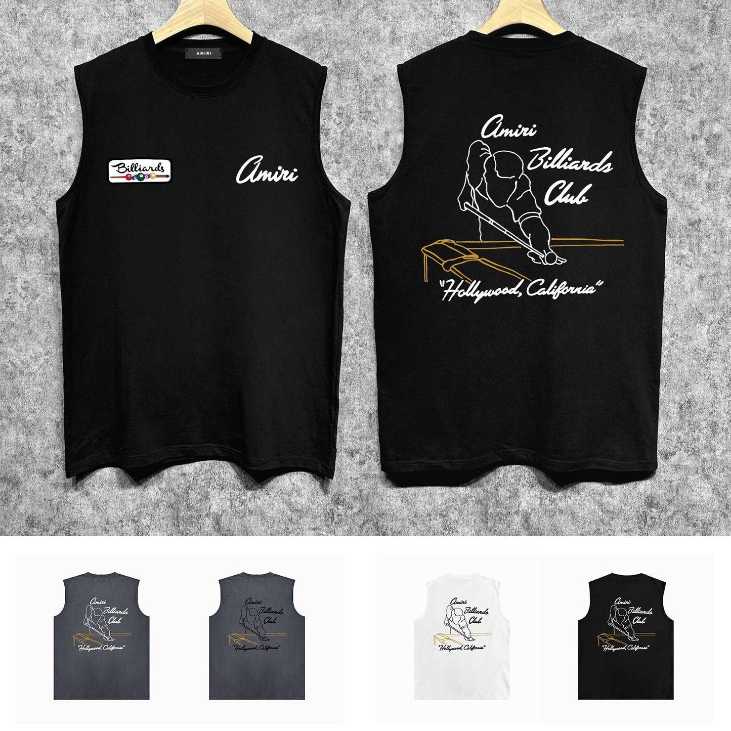 Amiri tank top billiards sketch printing
