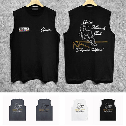 Amiri tank top billiards sketch printing