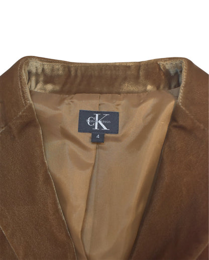 Calvin Klein brown velour jacket