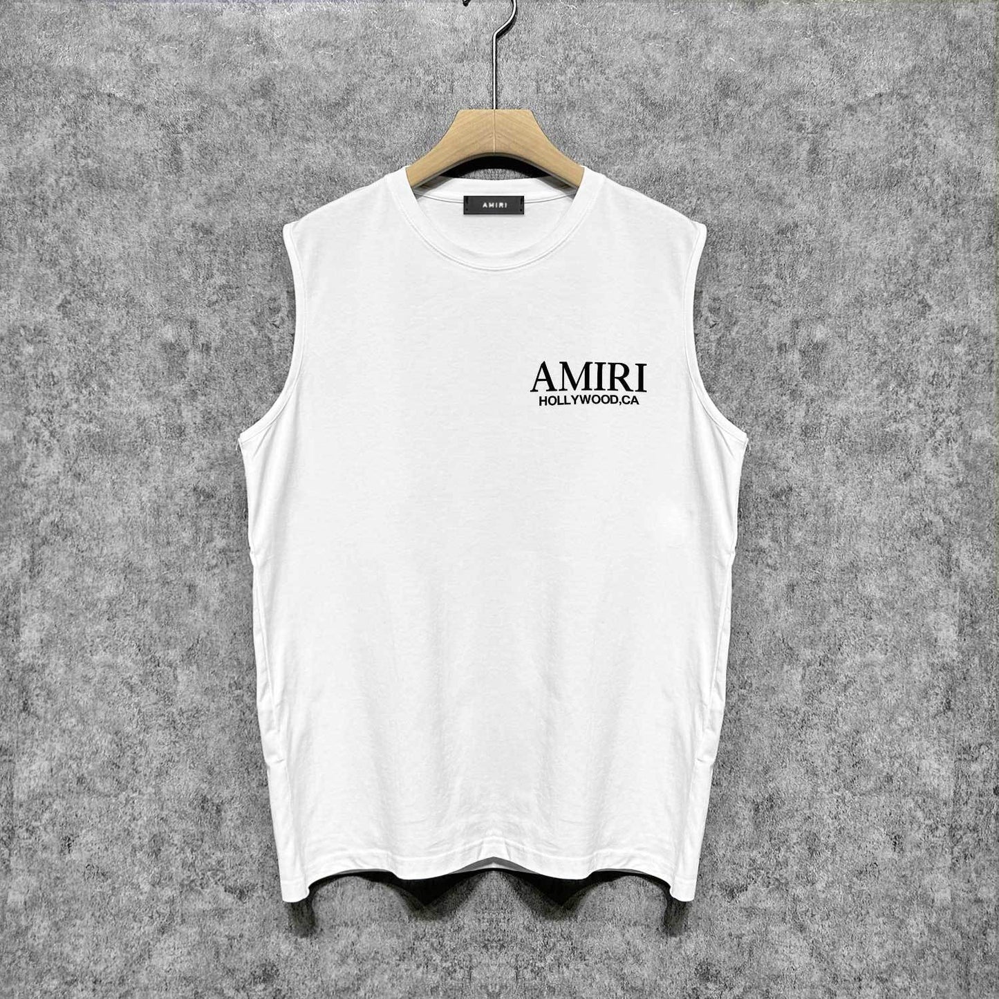 Amiri tank top new bone sleeve print